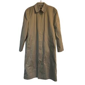 GUC London Fog Men's All Weather Coat Tan Zip Out Lining Hidden Buttons Size Lg